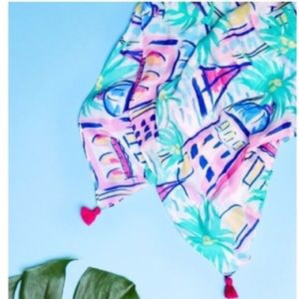 Stella & Dot - Pareo Scarf/Wrap - Palm City print